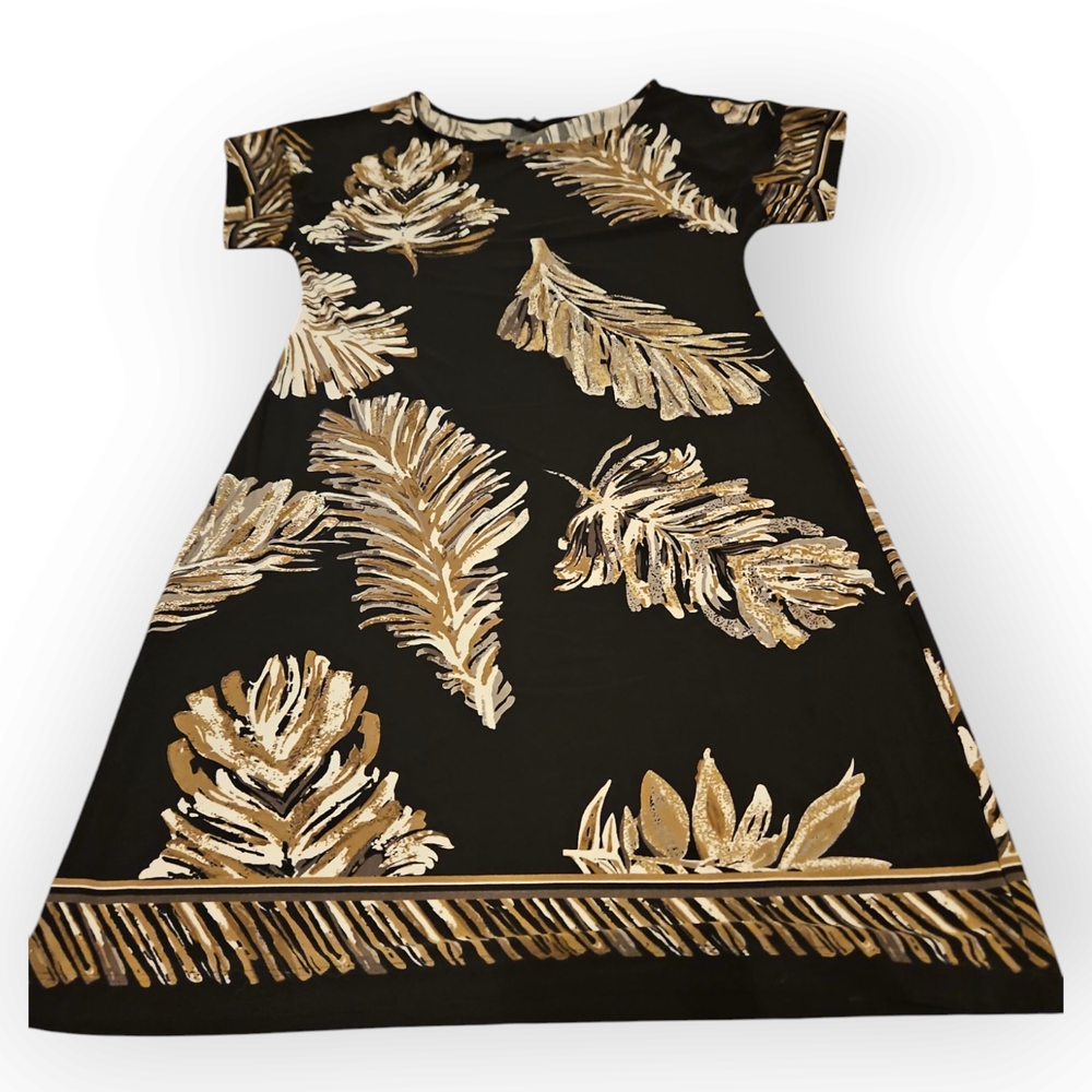 Elegant Black and Tan Dress